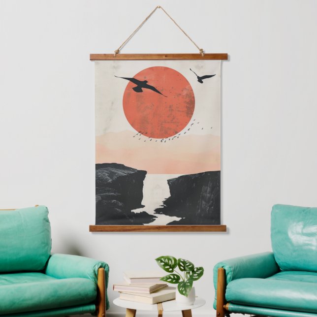 Boho Abstract Landscape (12) Hanging Tapestry (Living Room)