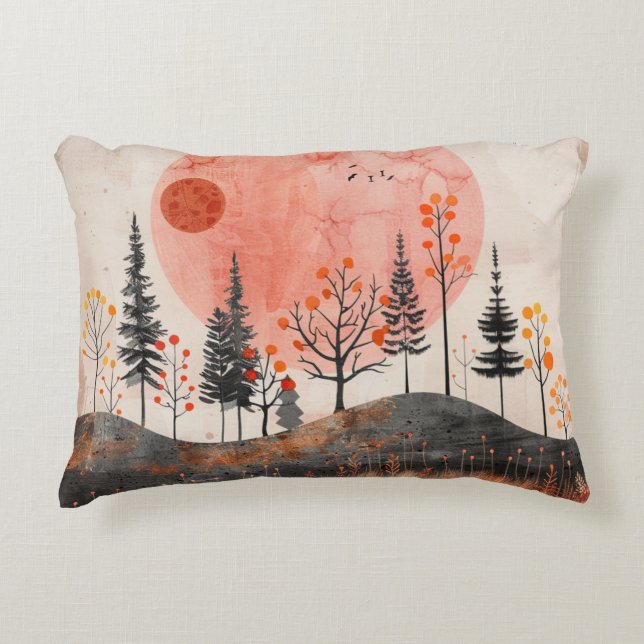 Boho Abstract Landscape (13) Accent Pillow (Front)