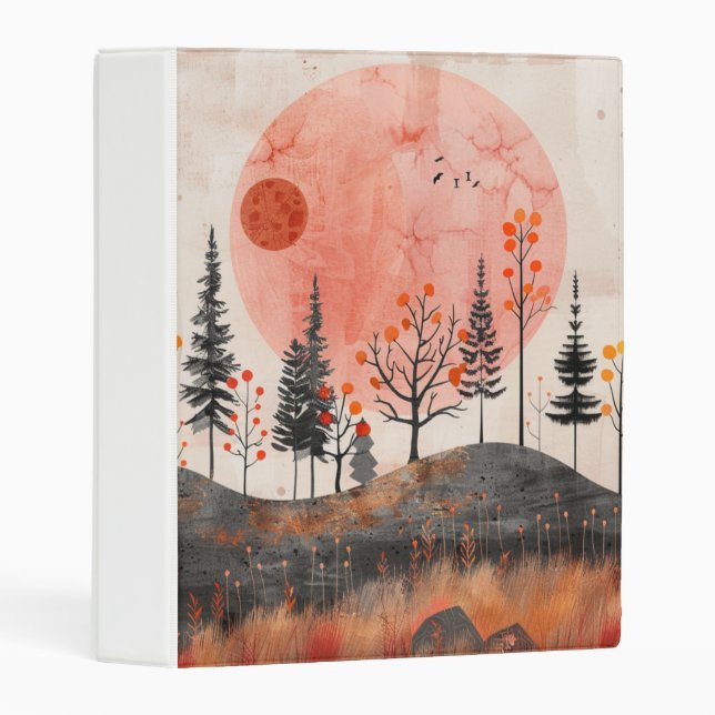 Boho Abstract Landscape (13) Mini Binder (Front/Spine)