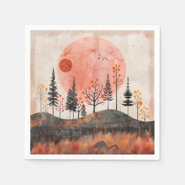 Boho Abstract Landscape (13) Napkins (Front)
