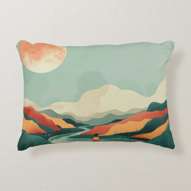 Boho Abstract Landscape (14) Accent Pillow (Front)