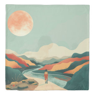 Boho Abstract Landscape (14) Duvet Cover