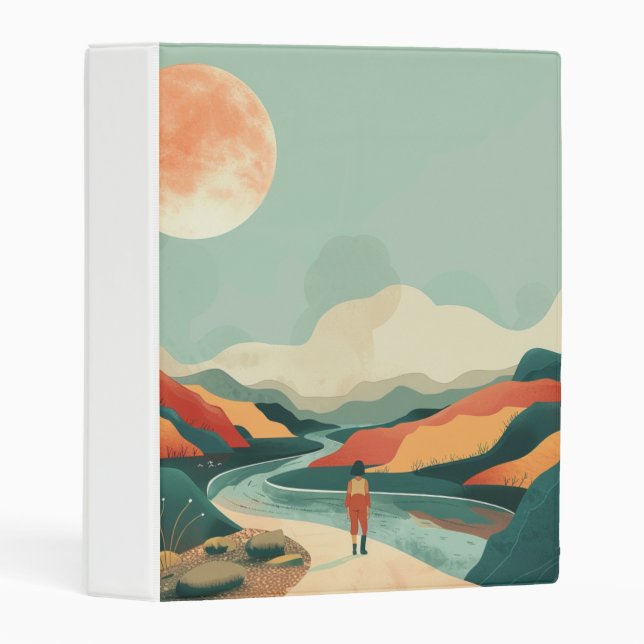 Boho Abstract Landscape (14) Mini Binder (Front/Spine)