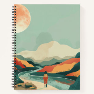 Boho Abstract Landscape (14) Notebook