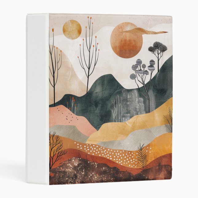 Boho Abstract Landscape (15) Mini Binder (Front/Spine)