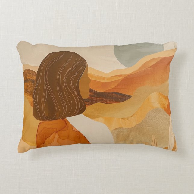 Boho Abstract Landscape (17) Accent Pillow (Front)