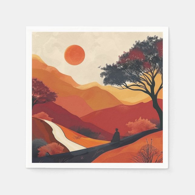 Boho Abstract Landscape (19) Napkins (Front)