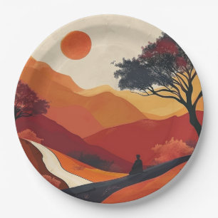 Boho Abstract Landscape (19) Paper Plates