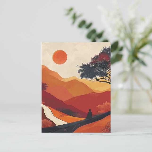 Boho Abstract Landscape (19) Postcard (Standing Front)