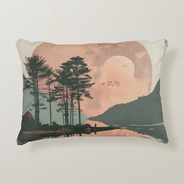 Boho Abstract Landscape (1) Accent Pillow (Front)