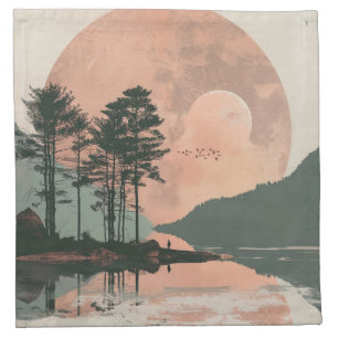 Boho Abstract Landscape (1) Cloth Napkin