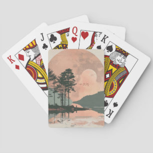 Boho Abstract Landscape (1) Poker Cards