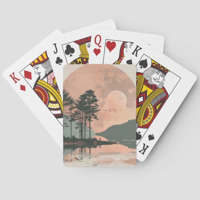Boho Abstract Landscape (1) Poker Cards (Back)