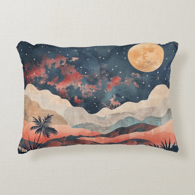Boho Abstract Landscape (24) Accent Pillow (Front)