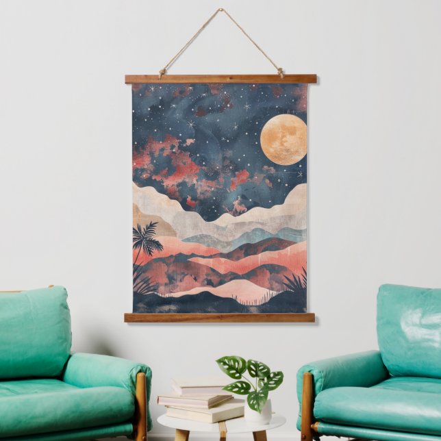 Boho Abstract Landscape (24) Hanging Tapestry (Living Room)
