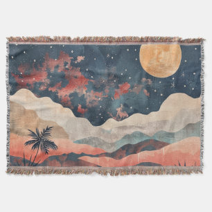Boho Abstract Landscape (24) Throw Blanket