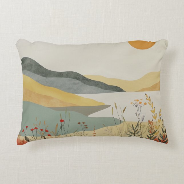 Boho Abstract Landscape (25) Accent Pillow (Front)