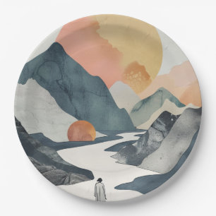 Boho Abstract Landscape (2) Paper Plates