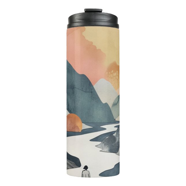 Boho Abstract Landscape (2) Thermal Tumbler (Front)