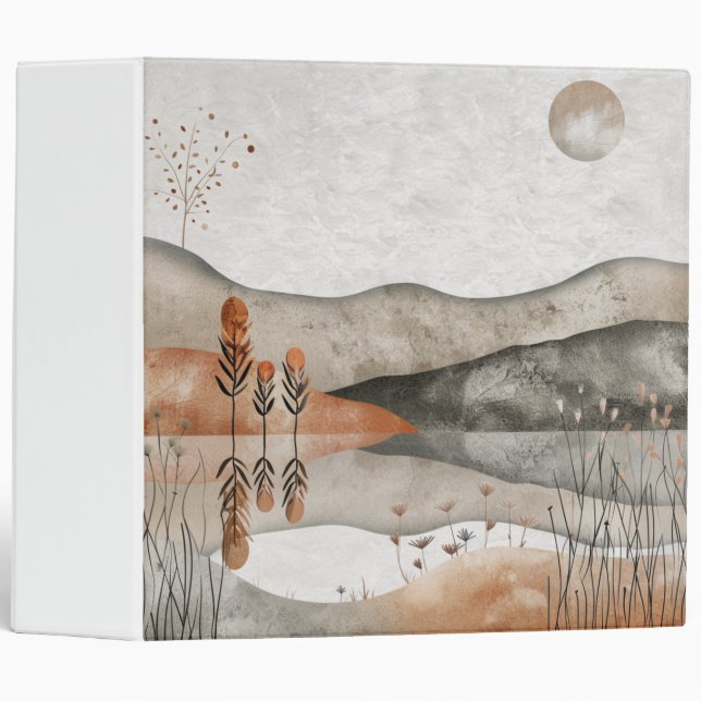 Boho Abstract Landscape (3) 3 Ring Binder (Front/Spine)