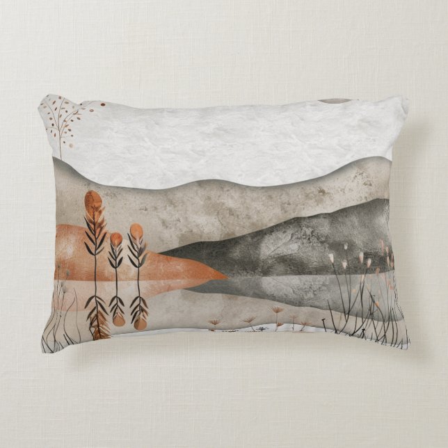 Boho Abstract Landscape (3) Accent Pillow (Front)