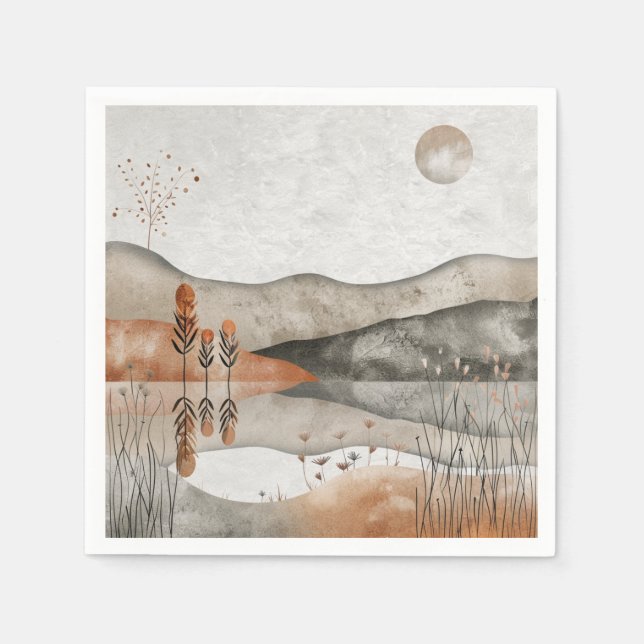 Boho Abstract Landscape (3) Napkins (Front)