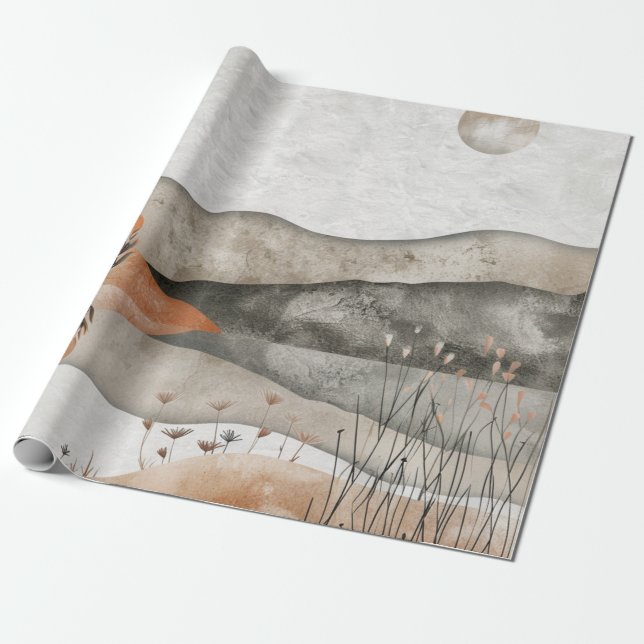 Boho Abstract Landscape (3) Wrapping Paper (Unrolled)