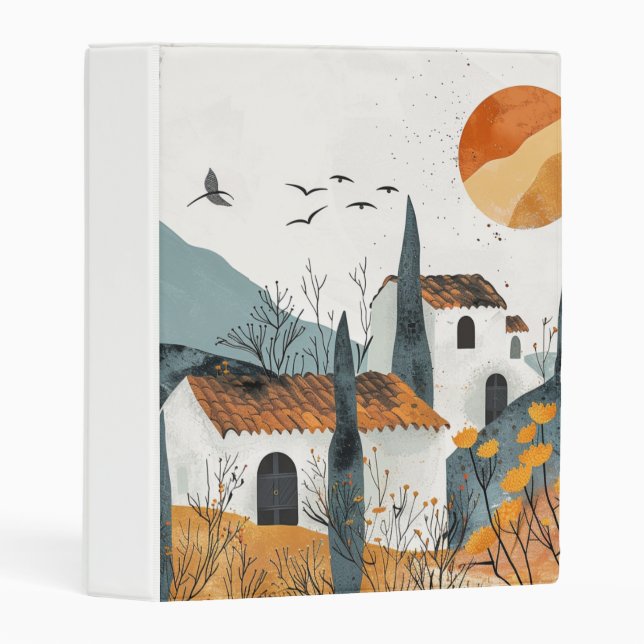 Boho Abstract Landscape (4) Mini Binder (Front/Spine)