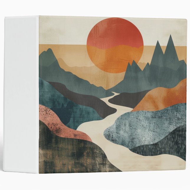Boho Abstract Landscape (5) 3 Ring Binder (Front/Spine)