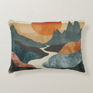 Boho Abstract Landscape (5) Accent Pillow