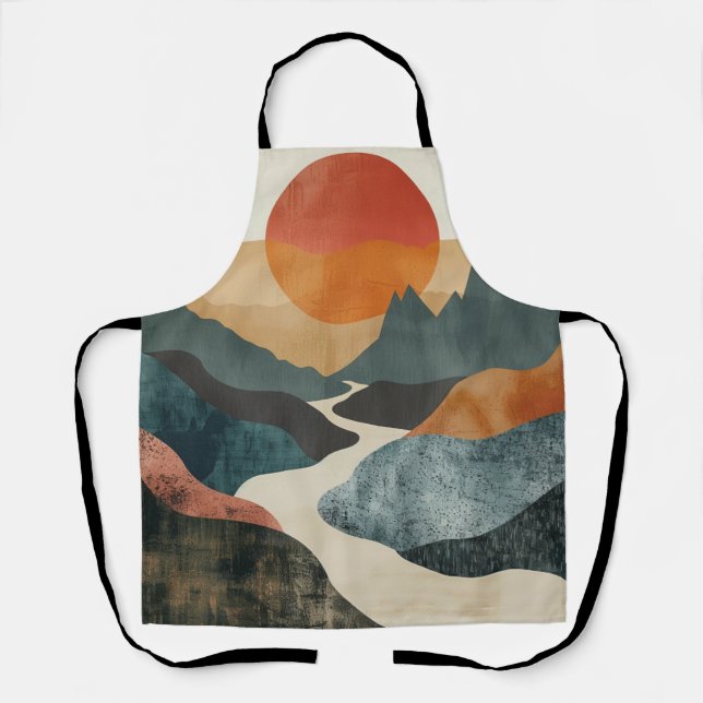 Boho Abstract Landscape (5) Apron (Front)