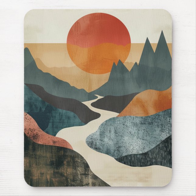 Boho Abstract Landscape (5) Mouse Pad (Front)
