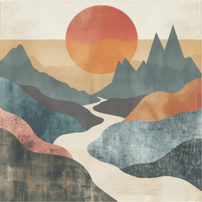 Boho Abstract Landscape (5) Sticker (Front)