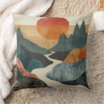 Boho Abstract Landscape (5) Throw Pillow