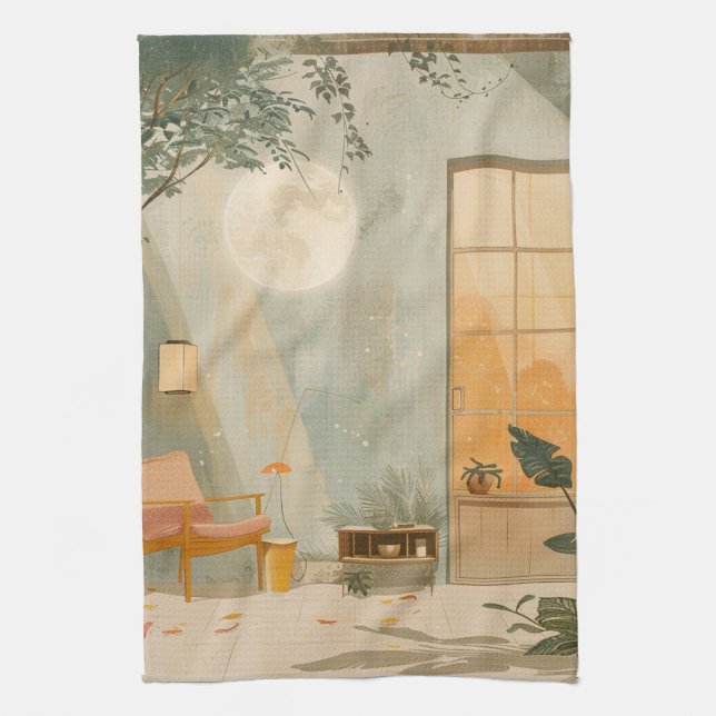Boho Abstract Landscape (6) Kitchen Towel (Vertical)
