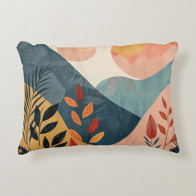Boho Abstract Landscape (8) Accent Pillow (Front)