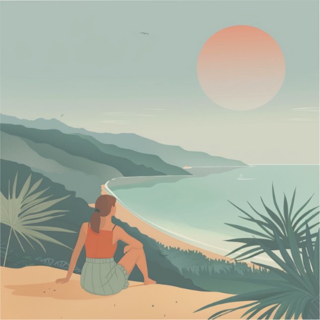 Boho Abstract Landscape (9) Sticker (Front)