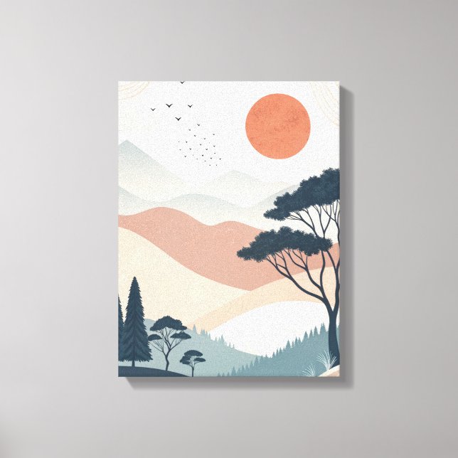 boho abstract landscape canvas print (Front)