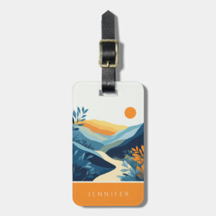 Boho Abstract Landscape Luggage Tag