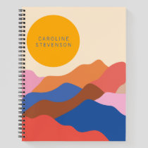 Boho Abstract Landscape Mountains Personalized Notebook