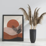 Boho Abstract Landscape Sunset Poster<br><div class="desc">Boho Abstract Landscape Sunset Poster. Modern Mid Century print in terracotta colors.</div>