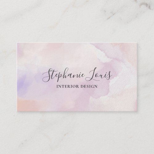 Boho Abstract Lavender Purple Watercolor  QR Code Calling Card