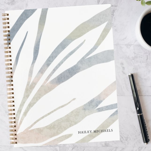 Boho Abstract Leaves with Personalized Name Notebook (Creator Uploaded)