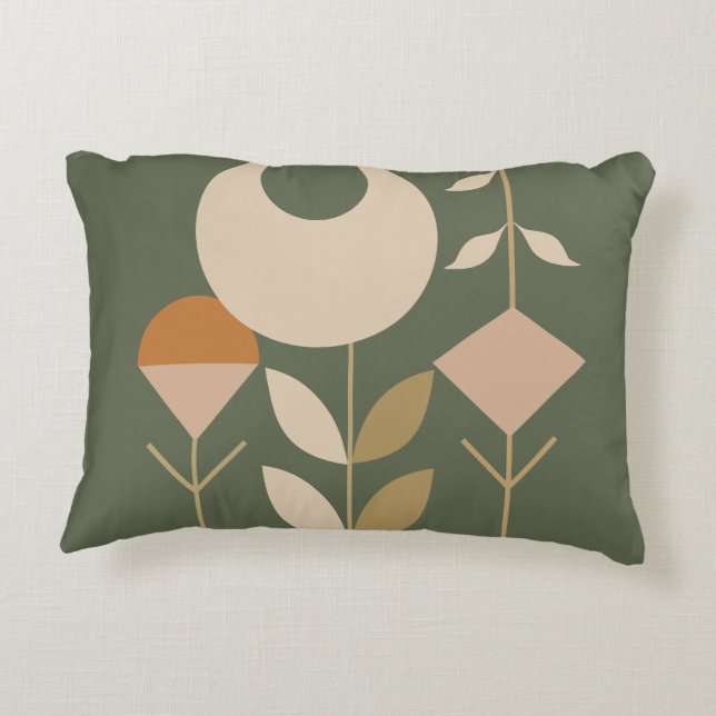 Boho Abstract Lily Accent Pillow (Back)