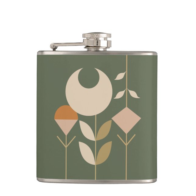 Boho Abstract Lily Flask (Front)