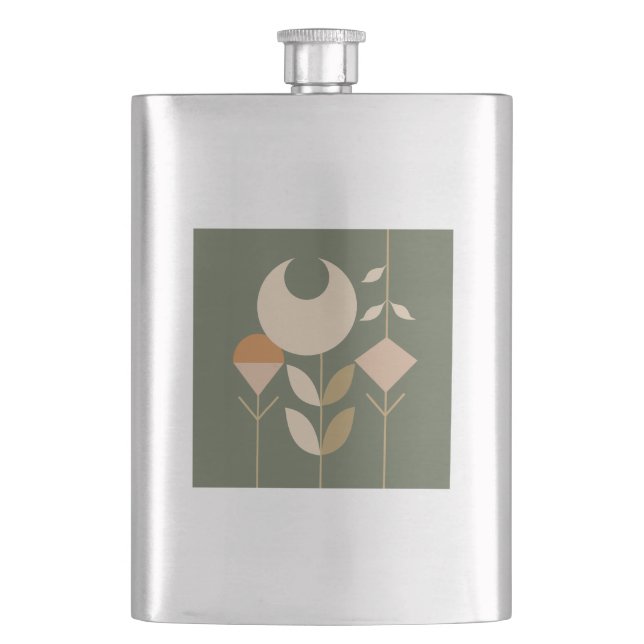 Boho Abstract Lily Flask (Front)