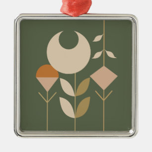 Boho Abstract Lily Metal Ornament