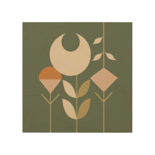 Boho Abstract Lily Wood Wall Art