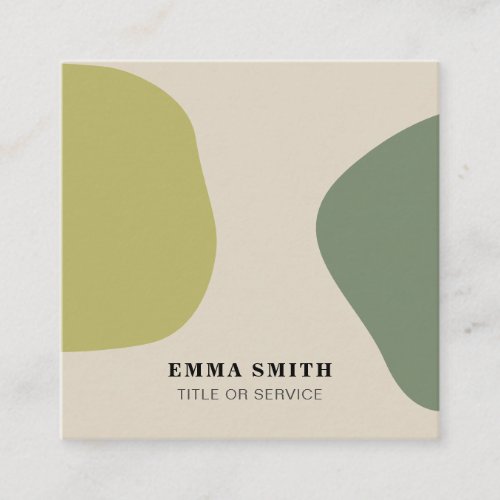 Boho Abstract Modern Square Business Card