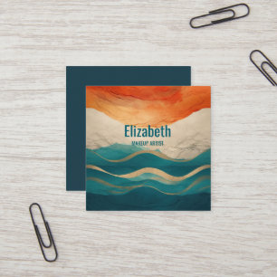 Boho Abstract Pattern Square Business Card